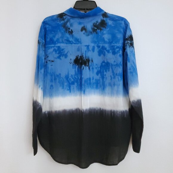 DKNY Women's Long-Sleeve Tie Dye Button-Front Shirt Size Large - Picture 5 of 12